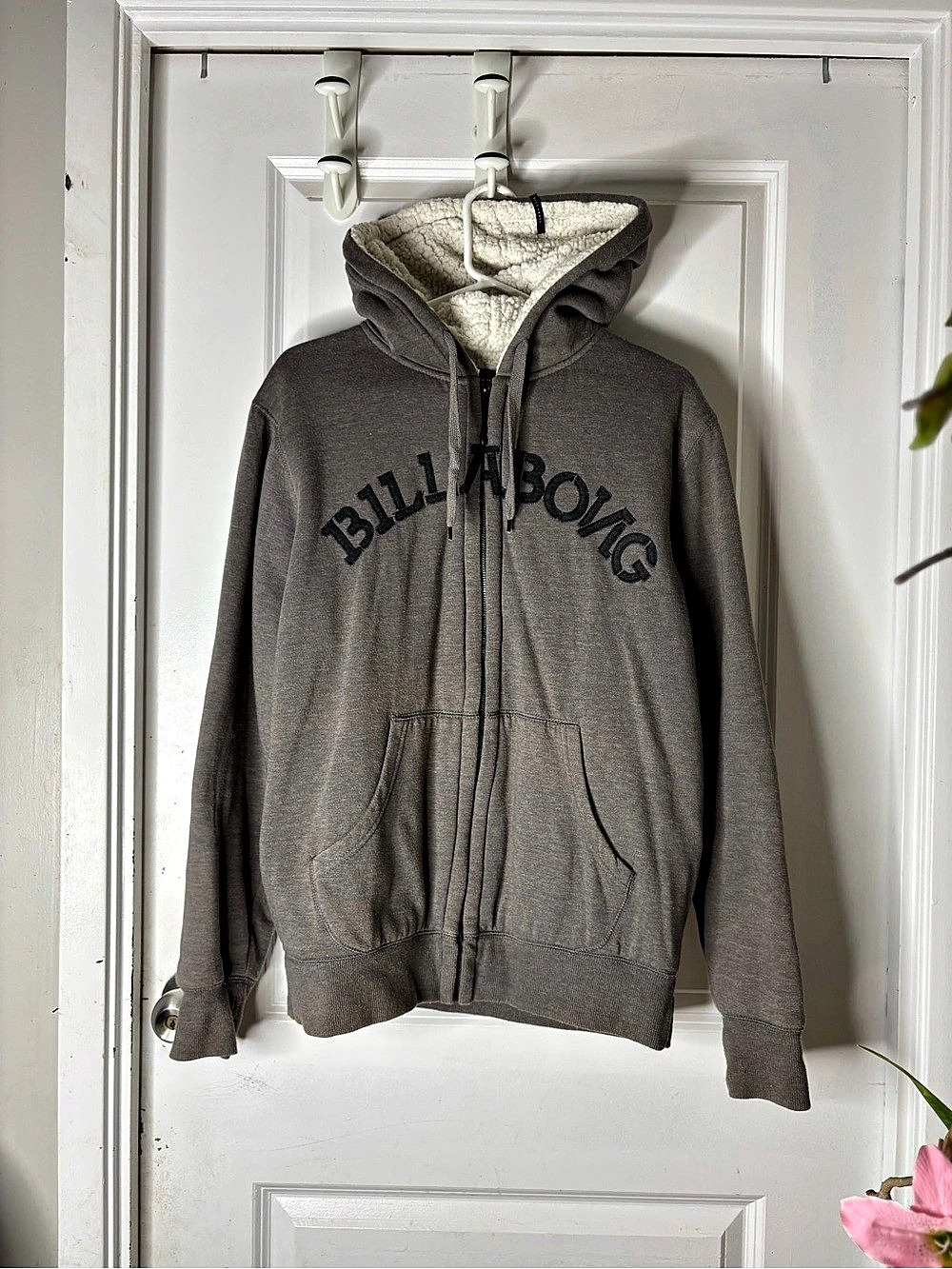 🏄 Vintage Y2K Billabong Heavyweight Sherpa-Lined Zip-Up Hoodie